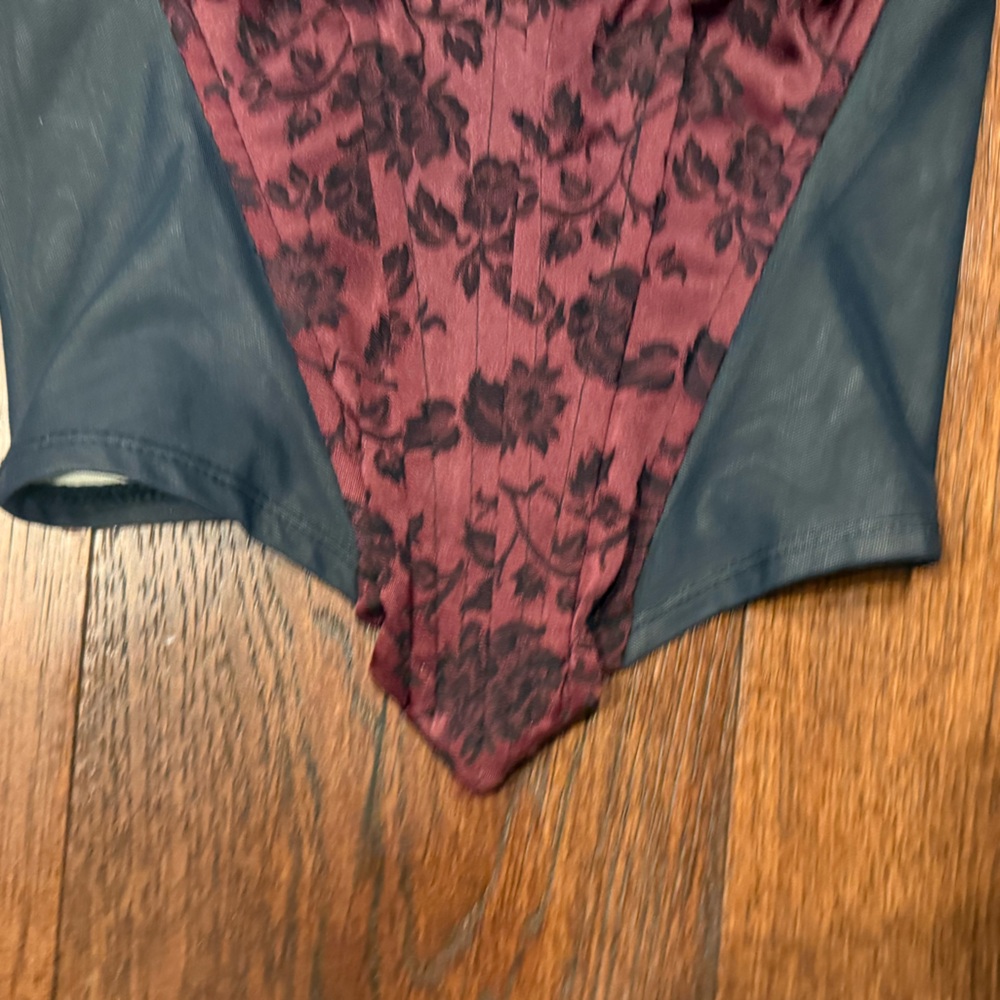 LE CHATEAU VINTAGE WOMEN’S FLORAL SATIN CORSET TOP, SIZE SMALL, BLACK - Picture 5 of 13